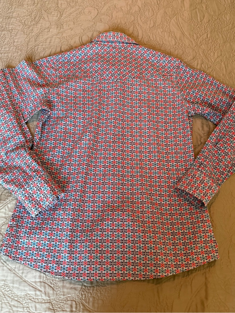 Cinch Retro Mid Century Modern, MCM Floral Pearl Snap Western Cowgirl Shirt, M - Picture 7 of 12